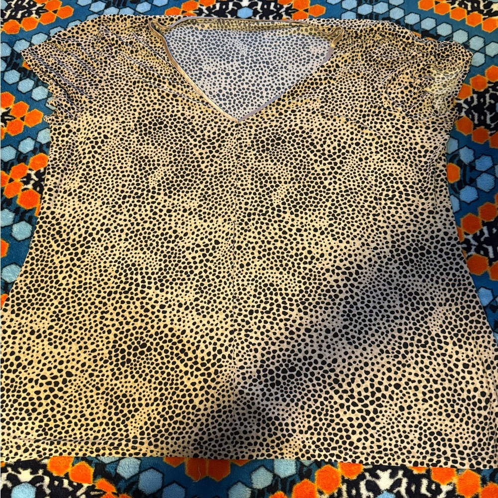Leopard short sleeve pajama top